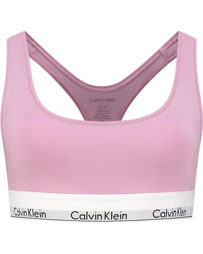 Calvin Klein Mujer Sujetador tipo bralette Unlined tejido elástico - Morado