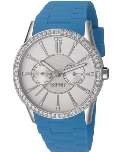 Esprit Armbanduhr Double Infusion Analog Quarz Leder - Blau