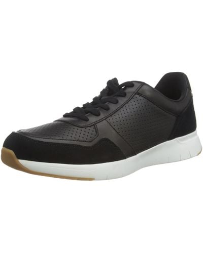 Fitflop Anatomiflex S Leather-mix Trainers - Black
