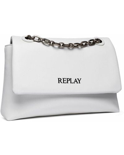 Replay Women's Handbag Made Of Faux Leather - Metallic