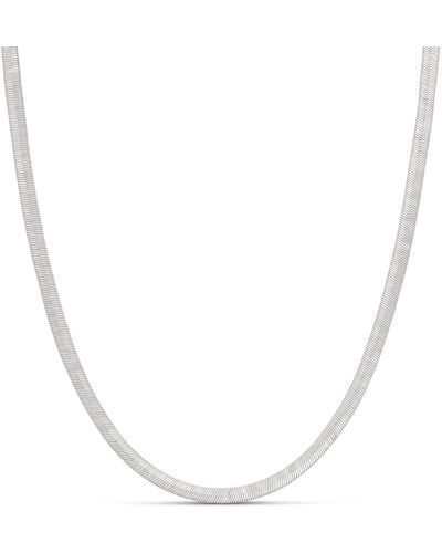 Amazon Essentials Sterling Silver Plated Double Herringbone Chain Bracelet 7.5" - Mettallic