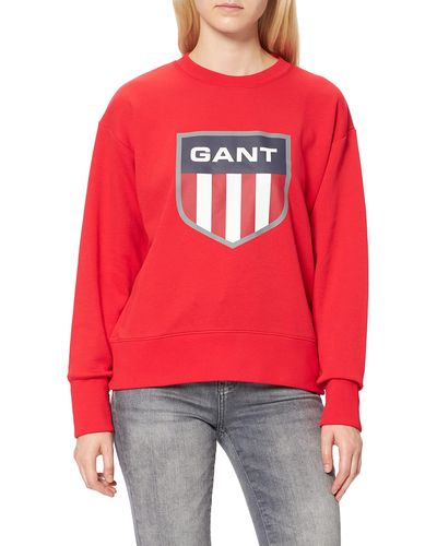 GANT D1 Retro Shield C-Neck Sweat Sweatshirt - Rot