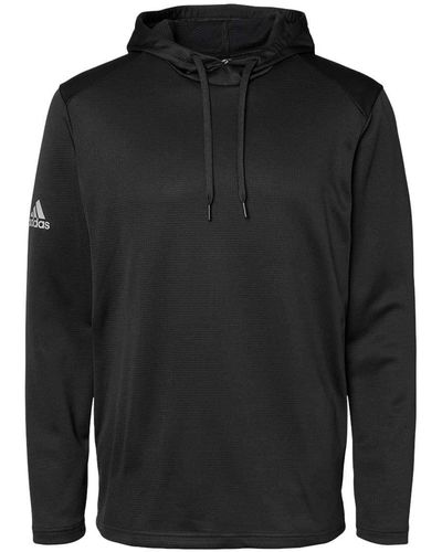 adidas S Textured Mixed Media Hooded Sweatshirt - Black
