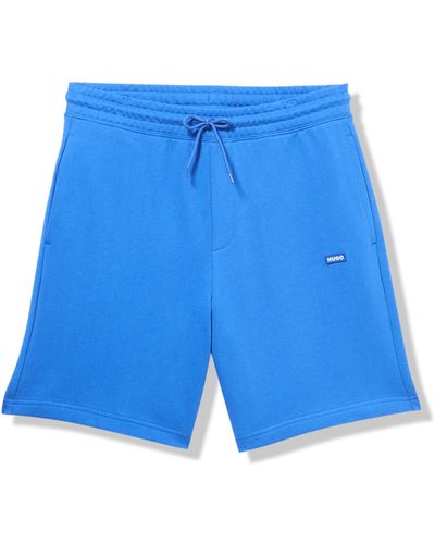 HUGO Block Letter Cotton Sweatpant Joggers Casual Trousers - Blue