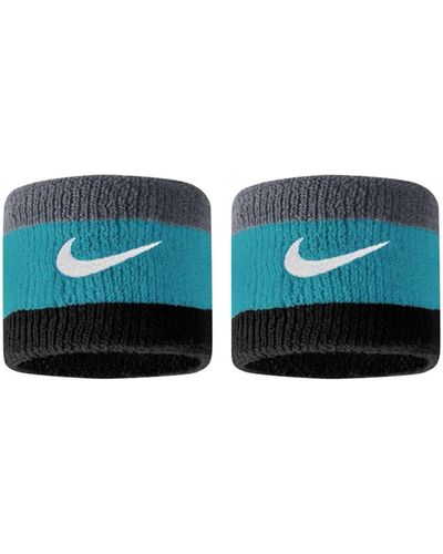 Nike Swoosh Polsbands 2-pack In De Kleur Cool Grey/teal Nebula/zwart