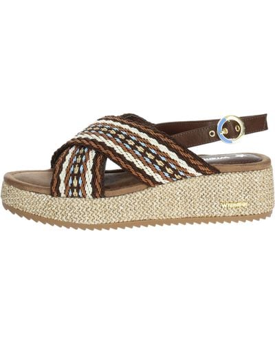 Wrangler Wl31571a Wedge Sandals Brown Fabric