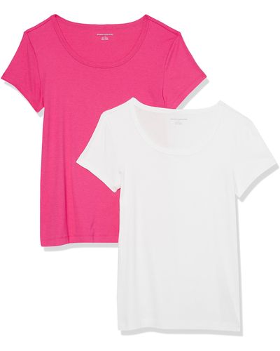 Amazon Essentials T-Shirt mit Flügelärmeln und U-Ausschnitt in schmaler Passform - Mehrfarbig