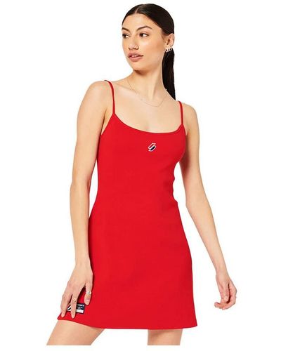 Superdry Code Essential Strappy Dress Casual - Red