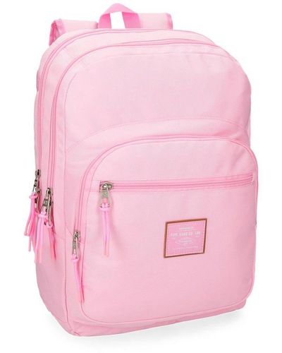 Pepe Jeans Cross Sac à dos double compartiment adaptable au chariot Rose 30,5x44x15 cms Polyester 0 20.13L
