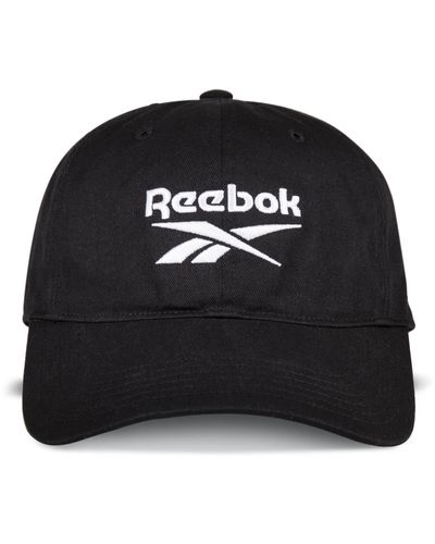Reebok 's [ree] Cycled Vector Logo Cap With Medium Curved Brim And Breathable 6 Panel Design Baseball - Black