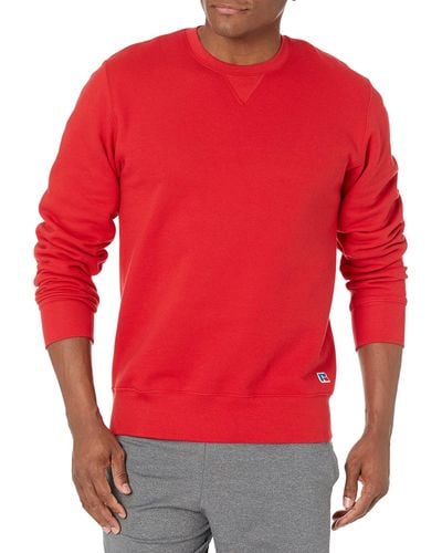 Russell Cotton Rich 2.0 Premium Fleece Sweatshirt - Red