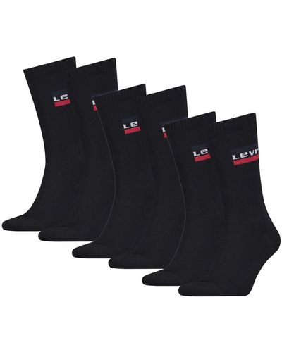Levi's 6 pairs of Levis 168NDL Regular Cut SPR unisex socks 903013001 - Noir