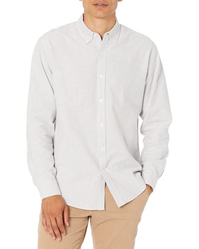 Amazon Essentials Long-sleeve Regular-fit Stretch Oxford Shirt - White