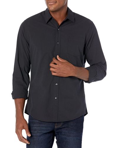 Amazon Essentials Slim-fit Long-sleeve Poplin Shirt - Black