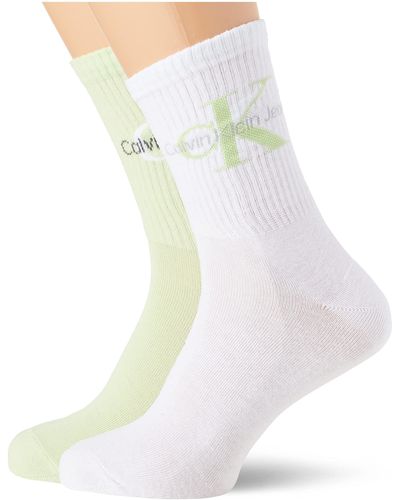Calvin Klein Socks CKJ Sock 4P Monogram Tin GIFTBOX CALZINO Equipaggio - Bianco