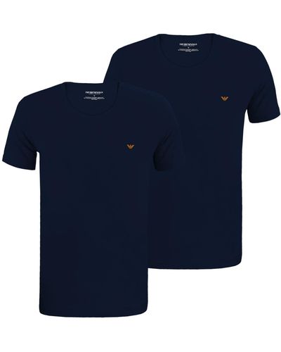Emporio Armani 2-pack Pure Cotton Crew Neck T-shirt T Shirt - Blau