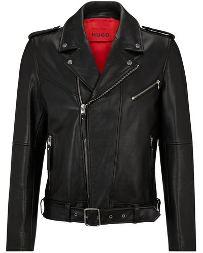 HUGO Lederjacke LOWIS-3 - Schwarz