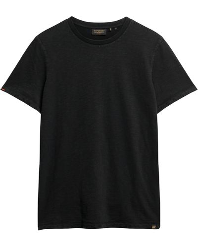 Superdry Kurzärmeliges T-Shirt aus Flammgarn mit Rundhalsausschnitt Schwarz M