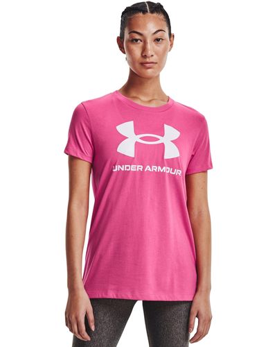 Under Armour Live Sportstyle Black T shirt Lyst UK