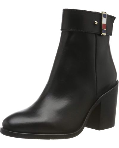 Tommy Hilfiger Corporate Hardware Bootie Botines para Mujer,Negro