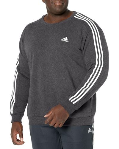 adidas Essentials Fleece 3-Stripes Sweatshirt - Grau
