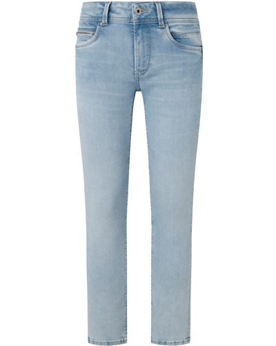 Pepe Jeans Single Button Slim Low Waist Pl204585 Jeans - Blue