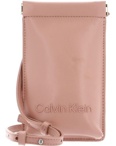 Calvin Klein Ck Set Phone Crossbody Wallets - Pink