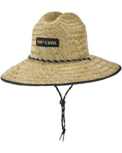 Rip Curl Lifeguard Logo Patch Straw Hatcurl Beach Hat Sun - Metallic
