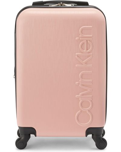 Calvin Klein Hard Side Upright Luggage Spinner Carry On Suitcase - Pink