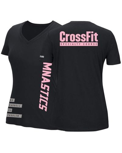 Reebok Crossfit Black Her Sme Ii Gymnastics Tri-blend V-neck T-shirt A53315