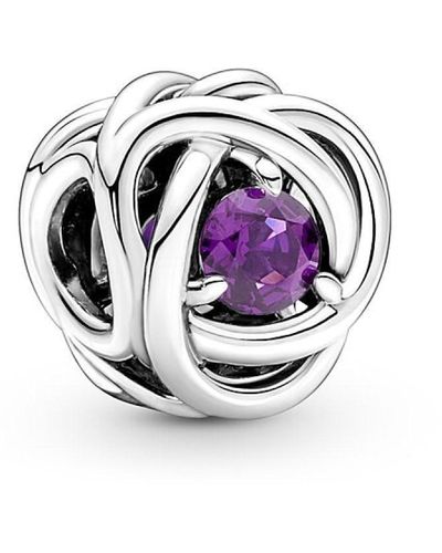 PANDORA Charm 790065c02 Purple Eternity Circle - White