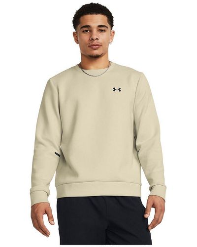 Under Armour Ua Unstoppable P24 Beige Breathable Crew Neck Sweatshirt - Natural
