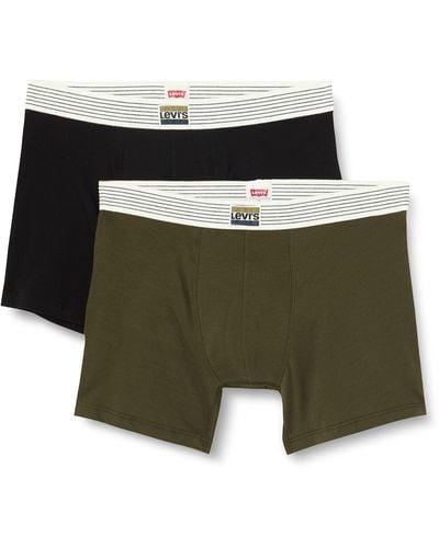 Levi's Sportswear Organic Cotton Label Boxer Briefs 2 Pack Cale ons - Vert