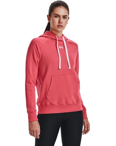 Under Armour Rival Fleece Pull-over Hoodie, - Red