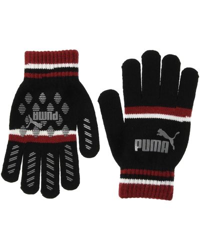 PUMA Cat Magic Big Logo Winter S Gloves Black Red 041678 03