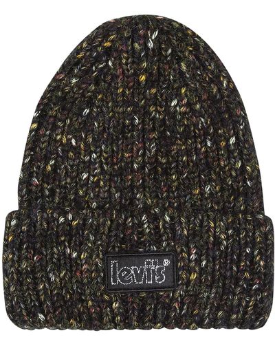 Levi's Classic Warm Winter Knit Beanie Hat Cap Fleece Lined For And in Blue