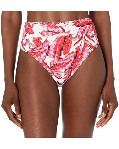 Jessica Simpson Standard Mix & Match Palm Print Swimsuit Separates - Red