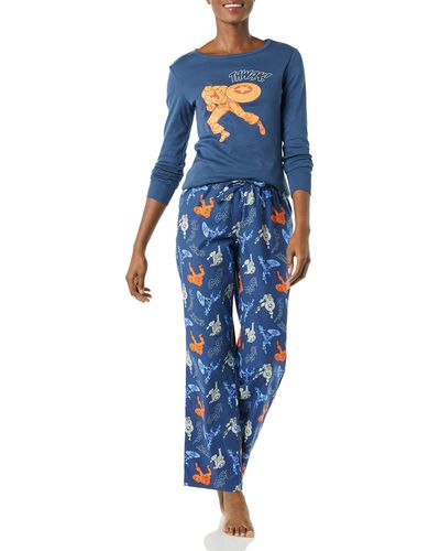 Amazon Essentials Disney Star Wars Flannel Pajamas Sleep Sets Conjunto de Pijama - Azul
