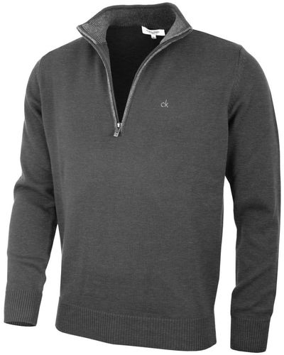 Calvin Klein S Cotton Golf Sweater – Anthrazit – - Grau