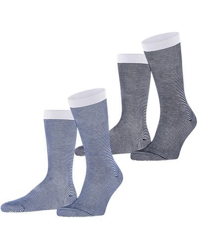 Esprit Socken Allover Stripe 2-Pack M SO Baumwolle gemustert 2 Paar - Blau