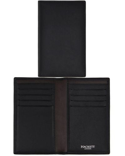 Hackett Logo S Black Leather Card Holder Hm412310 999