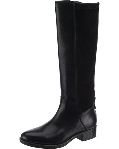 Geox D Felicity A - Botas de Cuero para Mujer - Negro