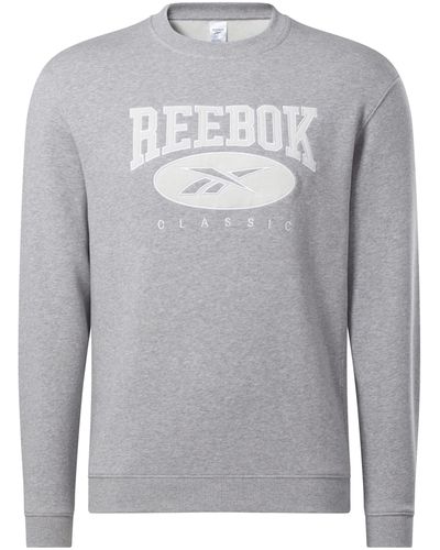 Reebok 's Classics Archive Essentials Crew Sweatshirt - Grey