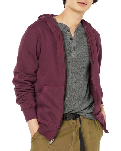 Amazon Essentials Full-Zip Hooded Fleece Sweatshirt Sweat-Shirt - Rouge