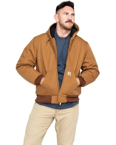 Carhartt Loose Fit Firm Duck Insulated Flannel-lined Active Jacketbrownx-large - Multicolor