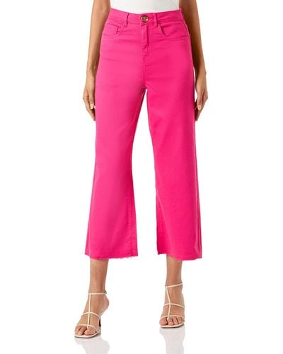 Vero Moda VMWILD Kathy SHR Wide Crop Pants - Pink