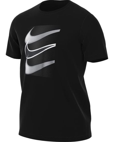 Nike DZ5173-010 M NSW Tee 12MO Swoosh T-Shirt Black Größe L - Schwarz