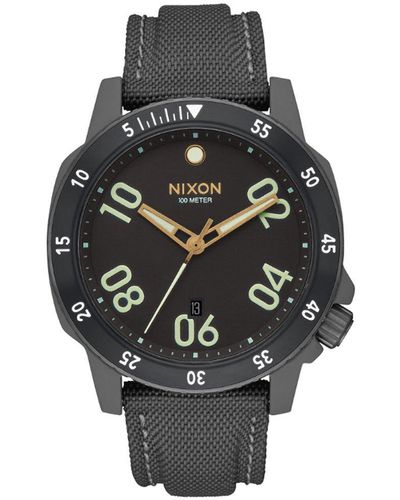 Nixon Analog Quarz Uhr mit Nylon Armband A9421418-00 - Grau