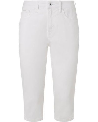 Pepe Jeans Skinny Crop Hw Shorts Voor - Wit
