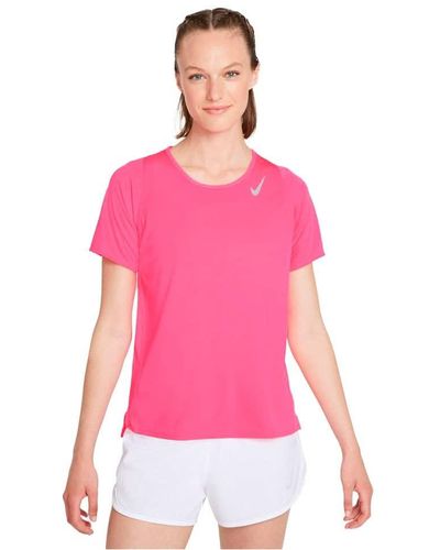 Nike T-Shirt de Running Rose Fluo Race Rose S